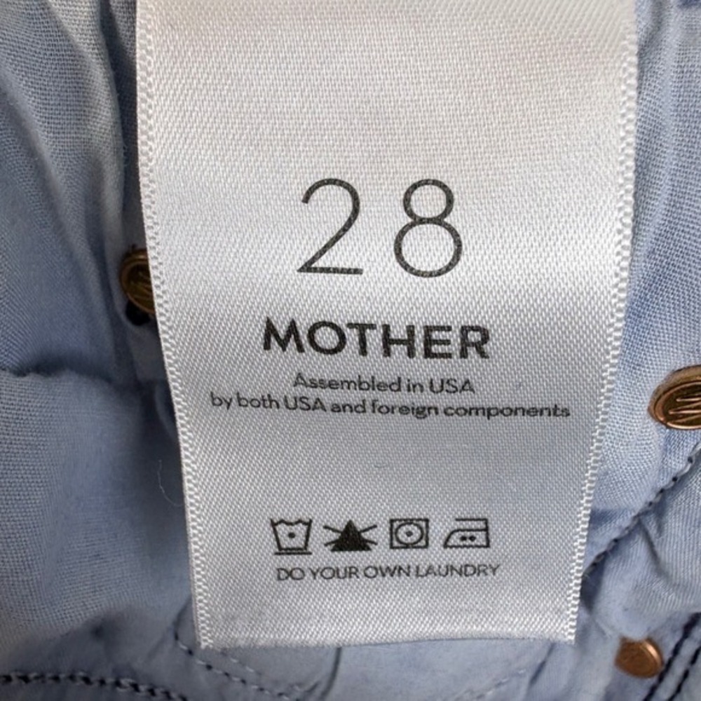 Mother Women Blue Denim Jeans‎ Size 28 Medium Wash Raw Hem Flare Bootcut - Picture 6 of 13